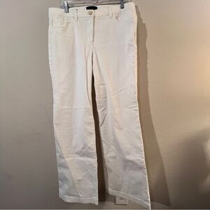 Talbots Signature Wide Leg Jeans White Size 12 Women’s Cotton Spandex Pants
